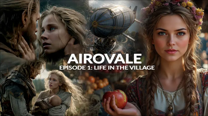 Airovale Episode 1: Life in the Village - steampunk village zeppelin trade